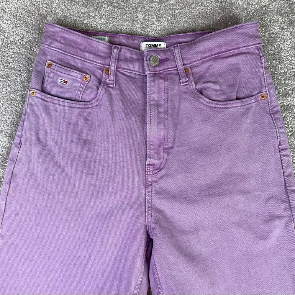Tommy Jeans Women’s 26X26.5* Purple Tapered High Rise Vintage - Picture 2 of 14